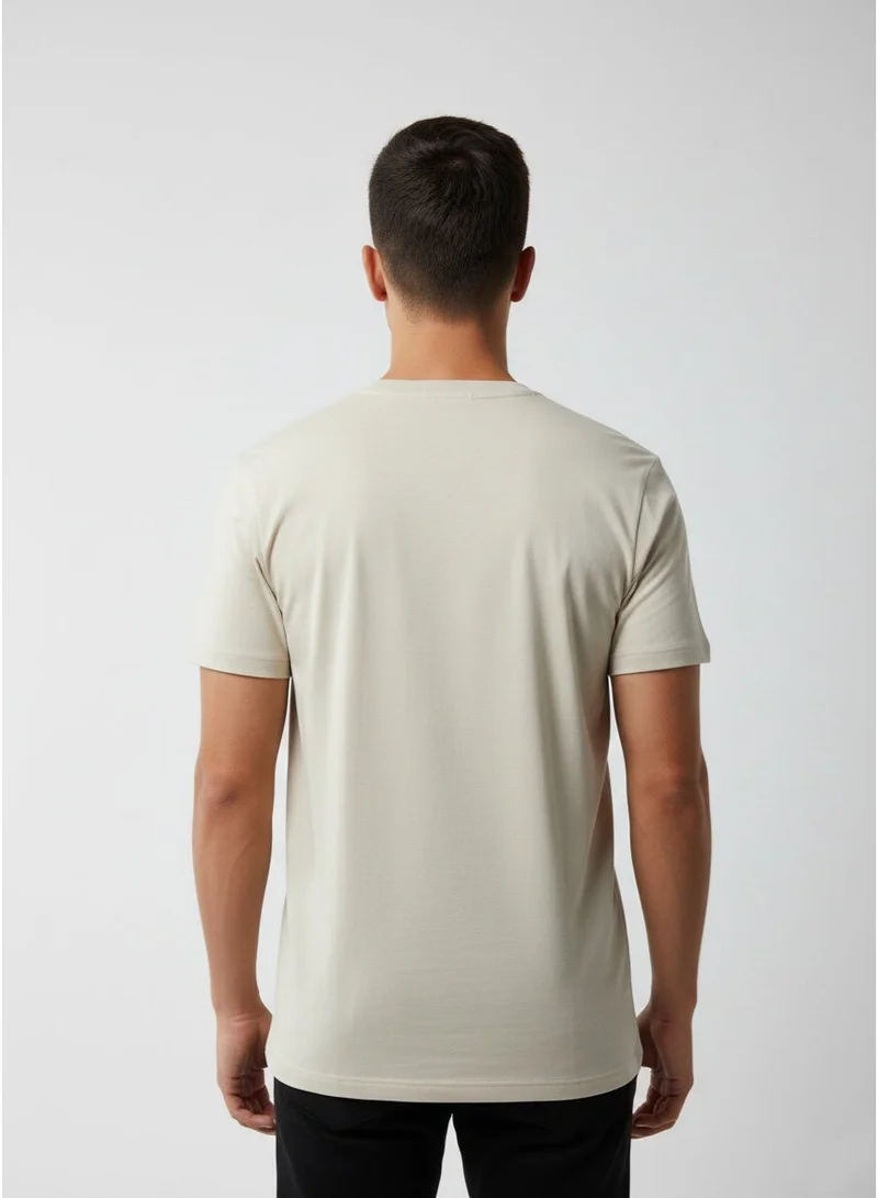 لعب البولو تيشيرت رجالي مطبوع بيج